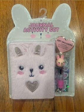 Kids Pink Bunny Journal Activity Set with Multi-Ink Pen